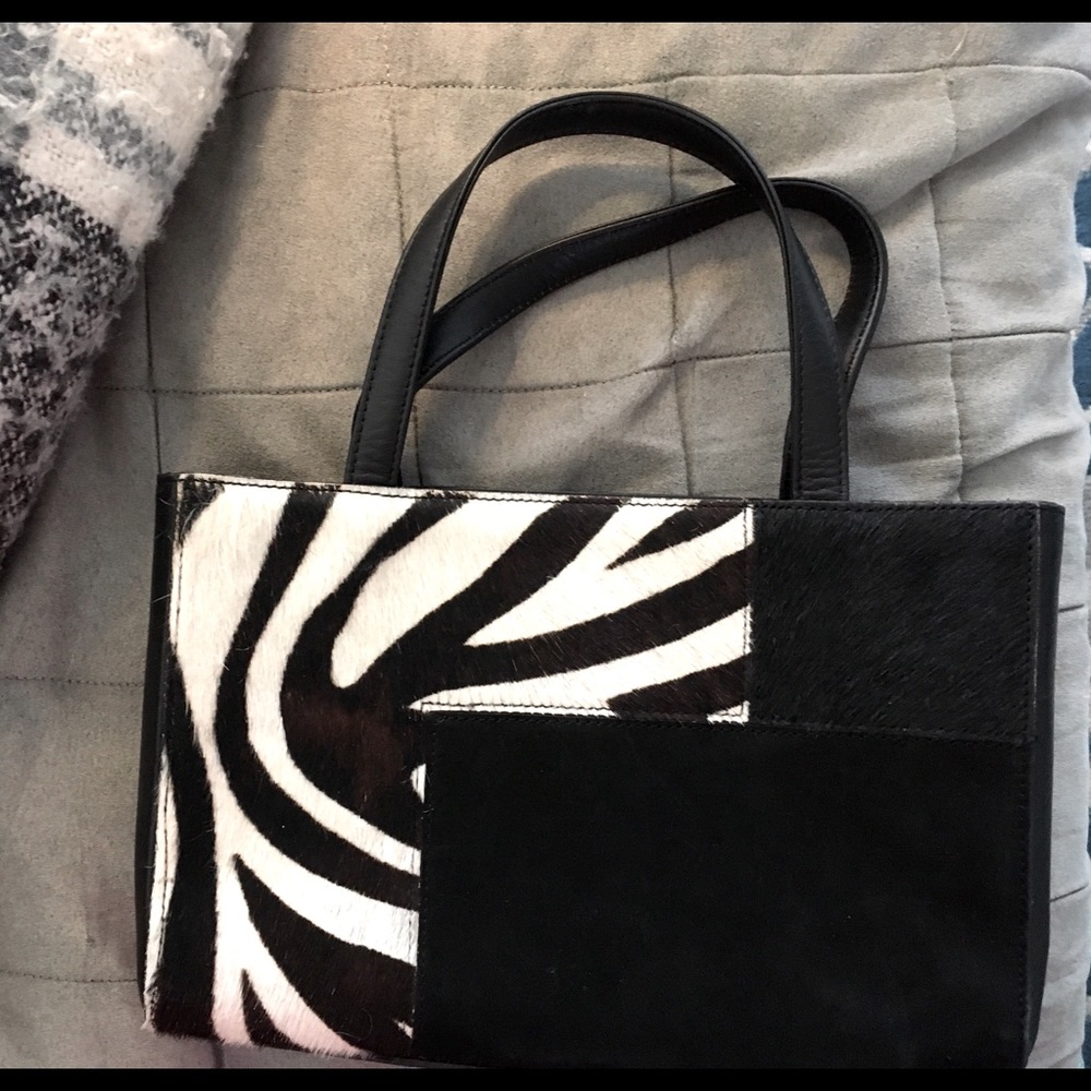 Kenneth Cole Zebra Patch Satchel Handbag